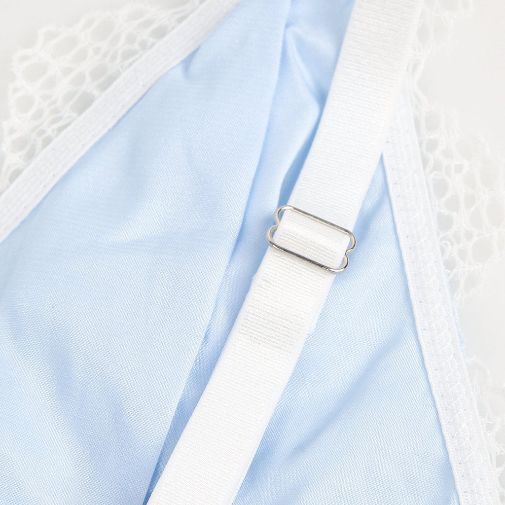 V-neck Blue Lace Sexy Nightdress