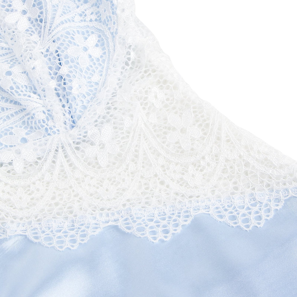 V-neck Blue Lace Sexy Nightdress