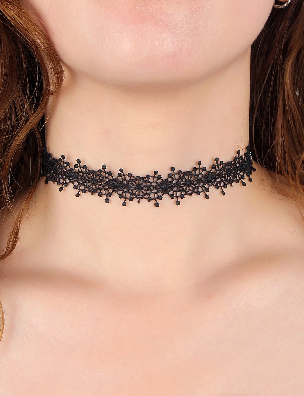 6pcs Black Sexy Lace Necklace Set