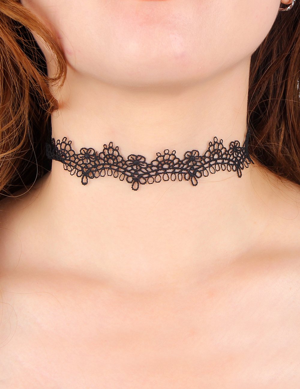 6pcs Black Sexy Lace Necklace Set