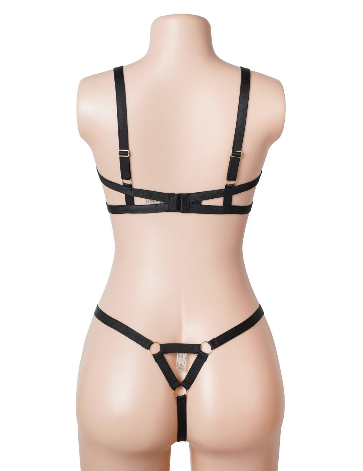 Black Sexy Bow Embroidered Bra Set